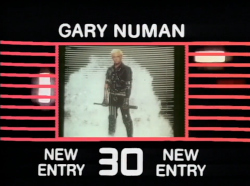 Gary Numan performing Warriors on Top of the Pops, 1 September 1983, new entry at No. 30