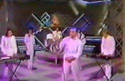 Gary Numan and band performing This Is New Love on The Main Attraction, 28 July 1984